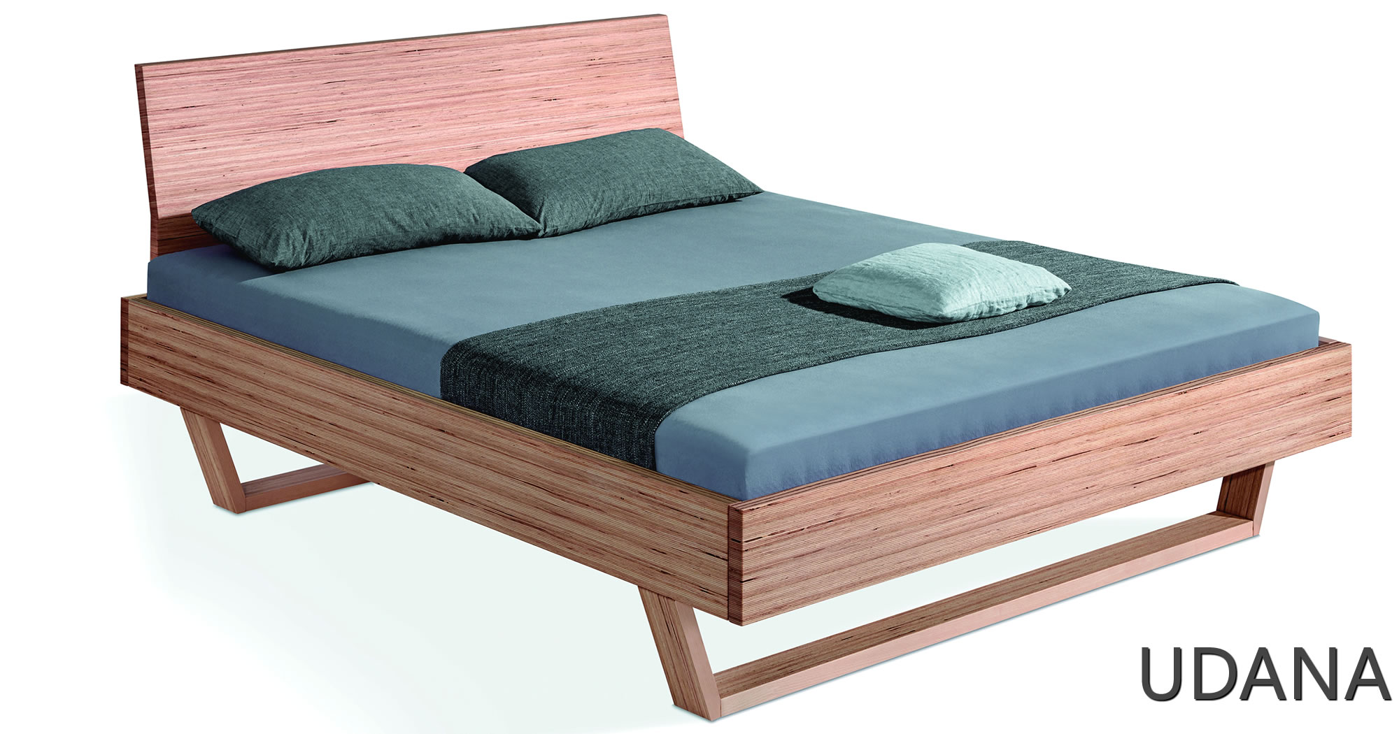 Udana Bett aus Massivholz von Dormiente