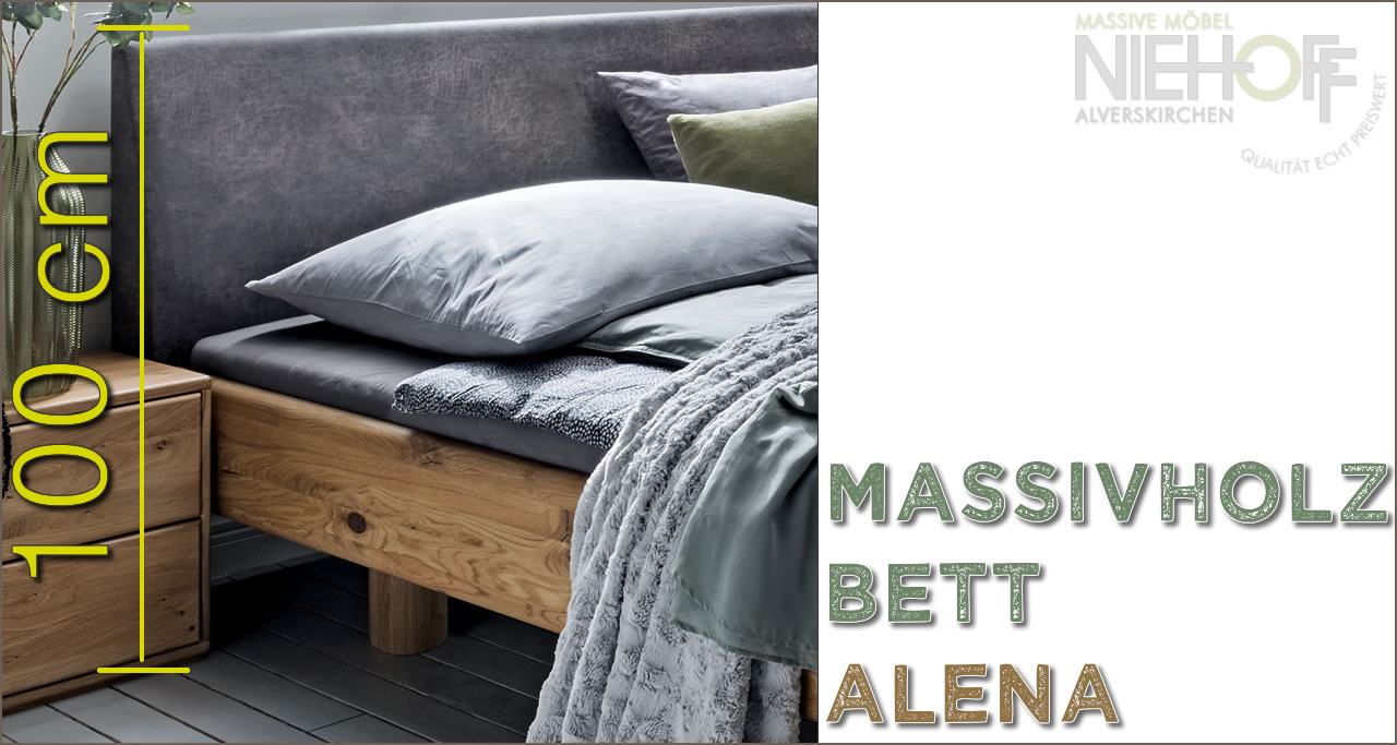 Alena Massivholz-Bett Kopfteilhöhe